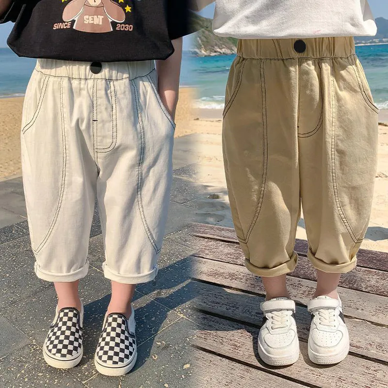 【80-140】2色選べるカジュアル合わせやすいロングパンツ男の子ボトムス