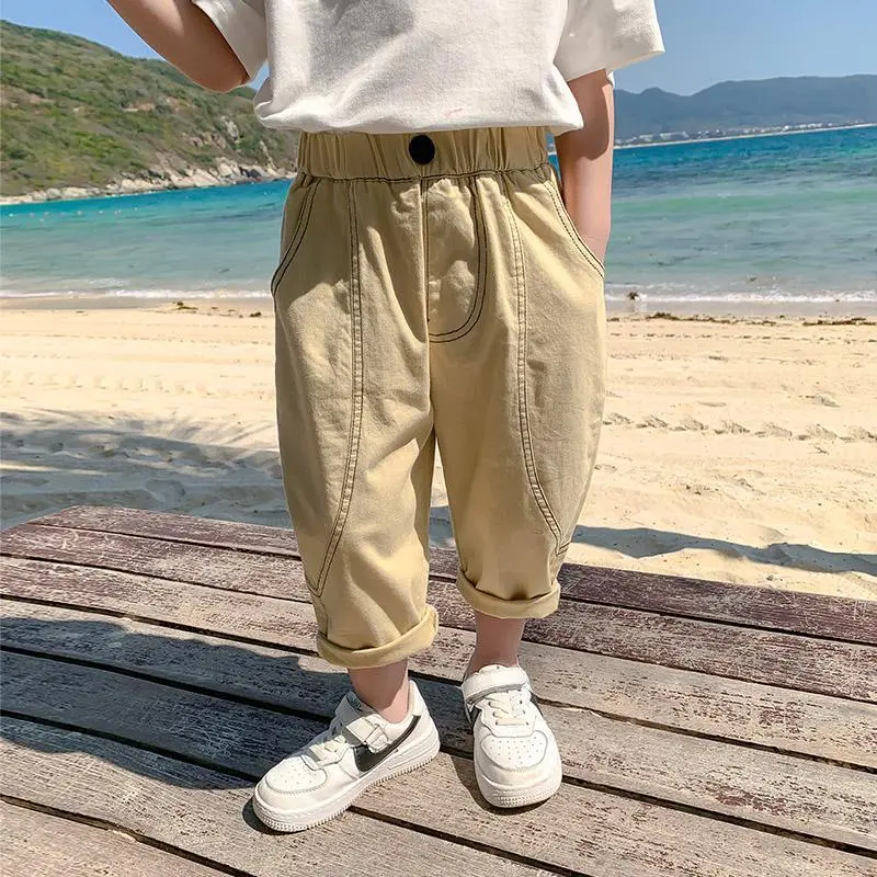 【80-140】2色選べるカジュアル合わせやすいロングパンツ男の子ボトムス