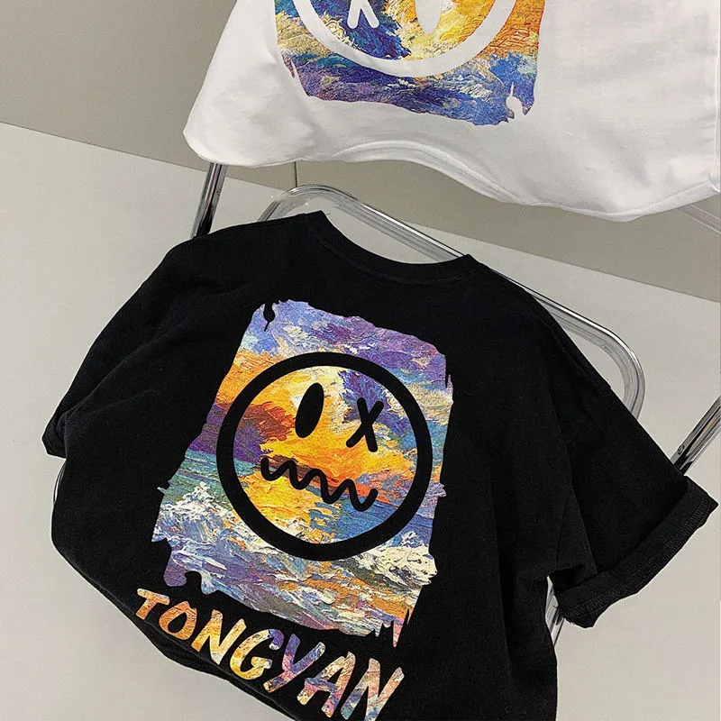 【110-160】夏 男の子 子供服 おしゃれ プリント 半袖 Tシャツ+ショートパンツ セットアップ