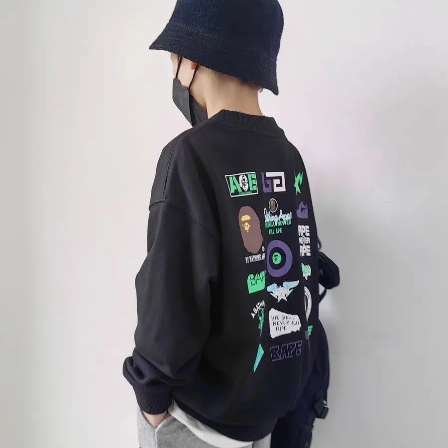 【100-160cm】大好評  合わせやすい  秋の新しい  子供服 男の子  ストリート系 売れ筋  ファッション 長袖 トレーナー
