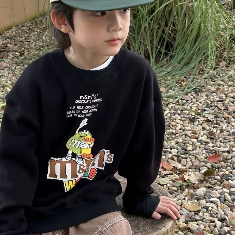 【100-160cm】大好評  ファッション 売れ筋 ストリート カートゥーン プリント 合わせやすい  韓国系  男の子 長袖 パーカー トップス