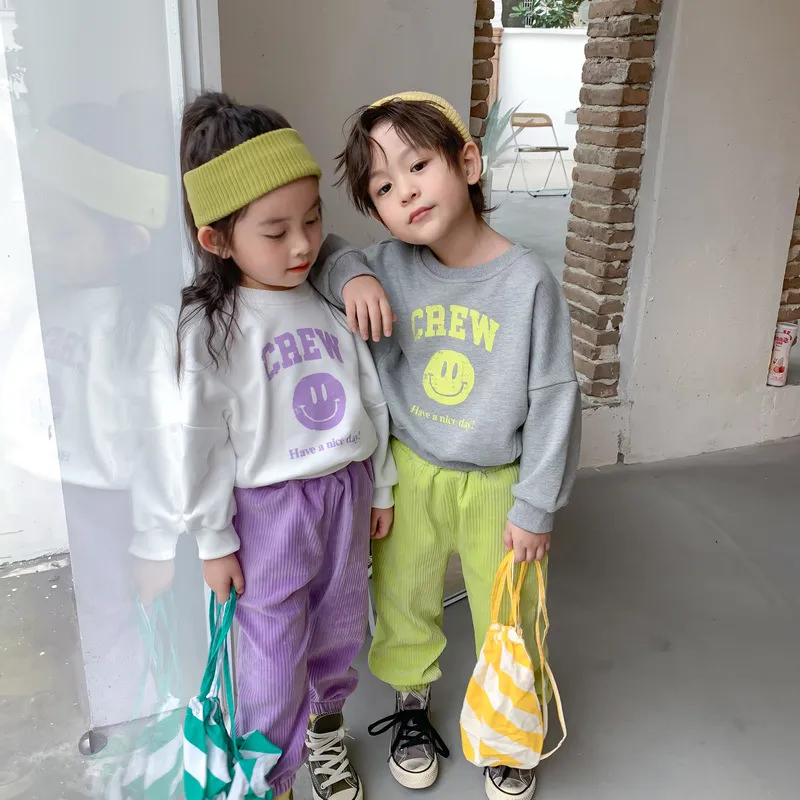 【90-140cm】2色選べる 子供用 スウェット 漫画 プリント 春秋 韓国 カジュアル トップス