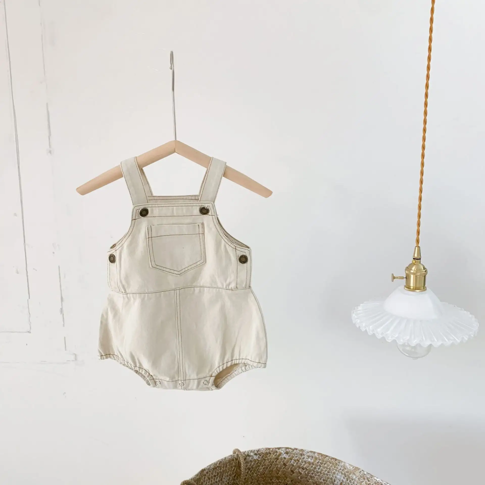 【66-100cm】デニムサロペットロンパース