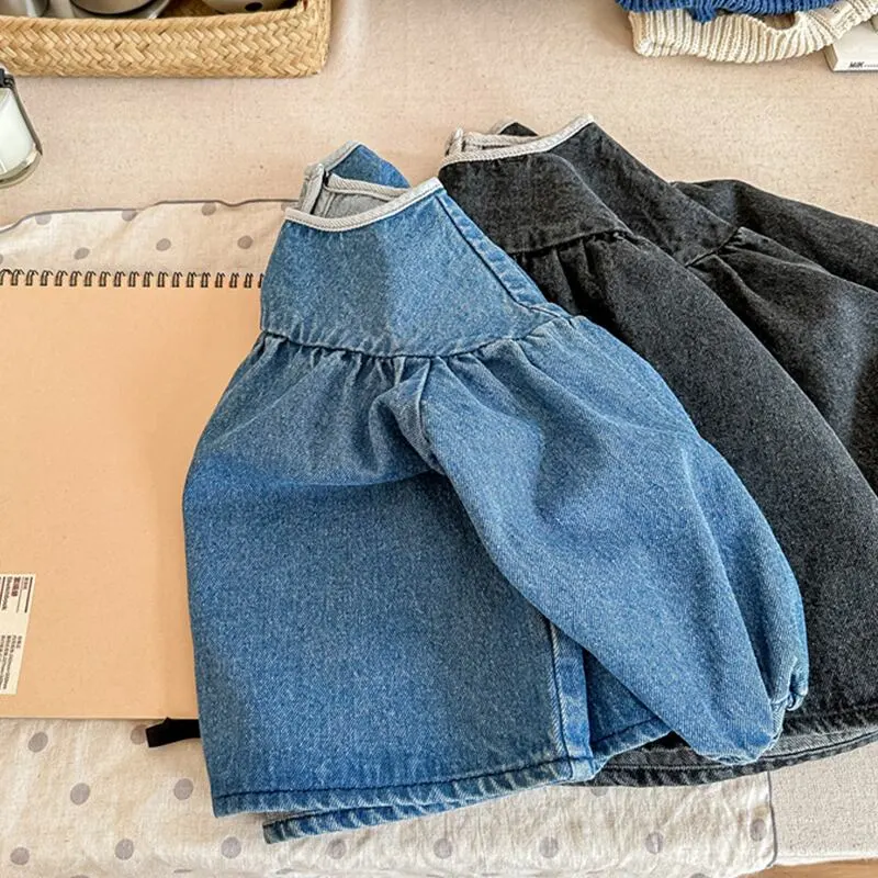 【80-130】春新作ルーズデニムブラウス