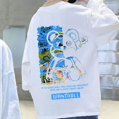 【110-170】カートゥーン プリント ファッション カジュアル  春 秋 ジュニア キッズ 男の子 トップス 子供服 長袖Ｔシャツ