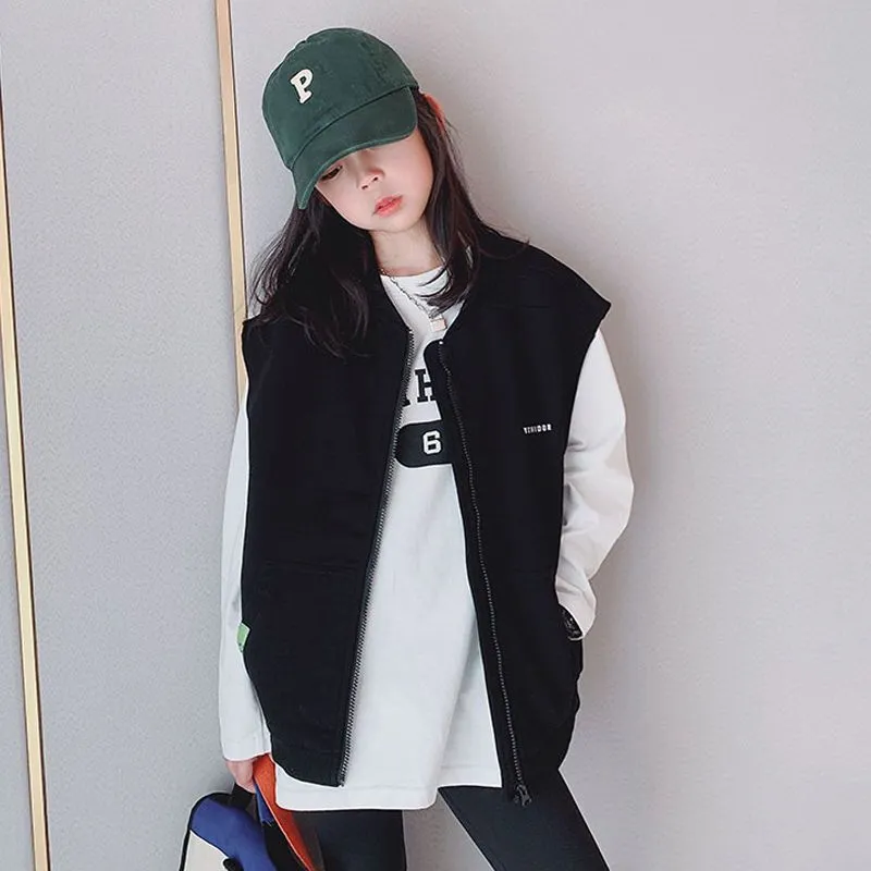 【100-160】プリントシンプル長袖Tシャツ女の子トップス