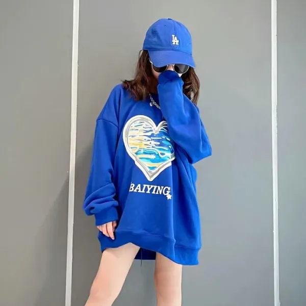 【120-160】ラウンドネックプリントファッション長袖春秋女の子トップス