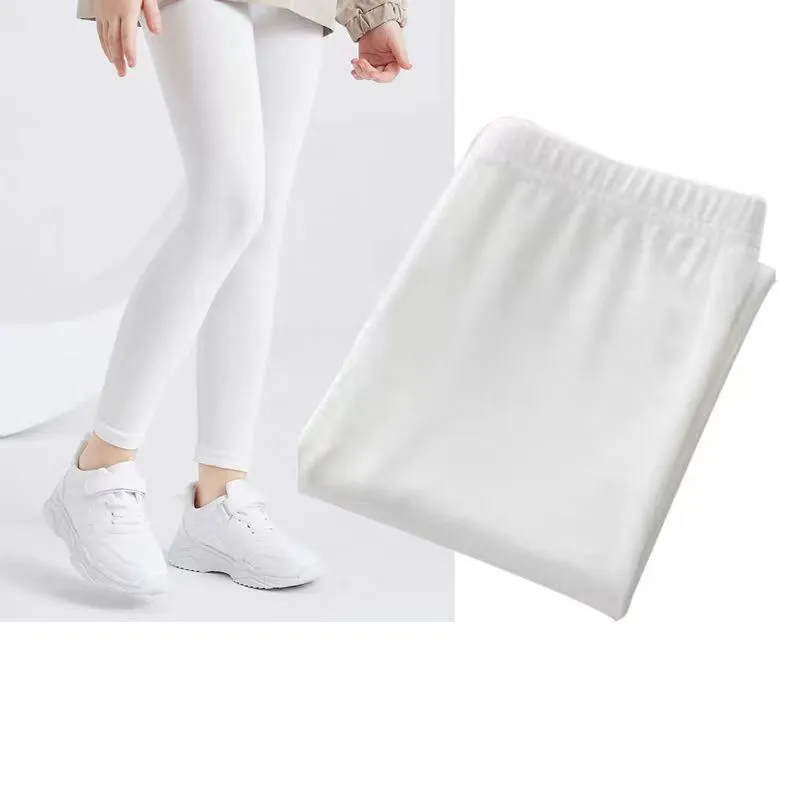 【100-150】全4色 無地 シンプル 蚊よけ 伸縮性 ストレッチ 夏 子供服 キッズ ジュニア 女の子 ボトムス レギンス