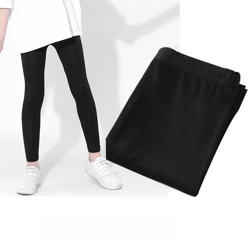 【100-150】全4色 無地 シンプル 蚊よけ 伸縮性 ストレッチ 夏 子供服 キッズ ジュニア 女の子 ボトムス レギンス