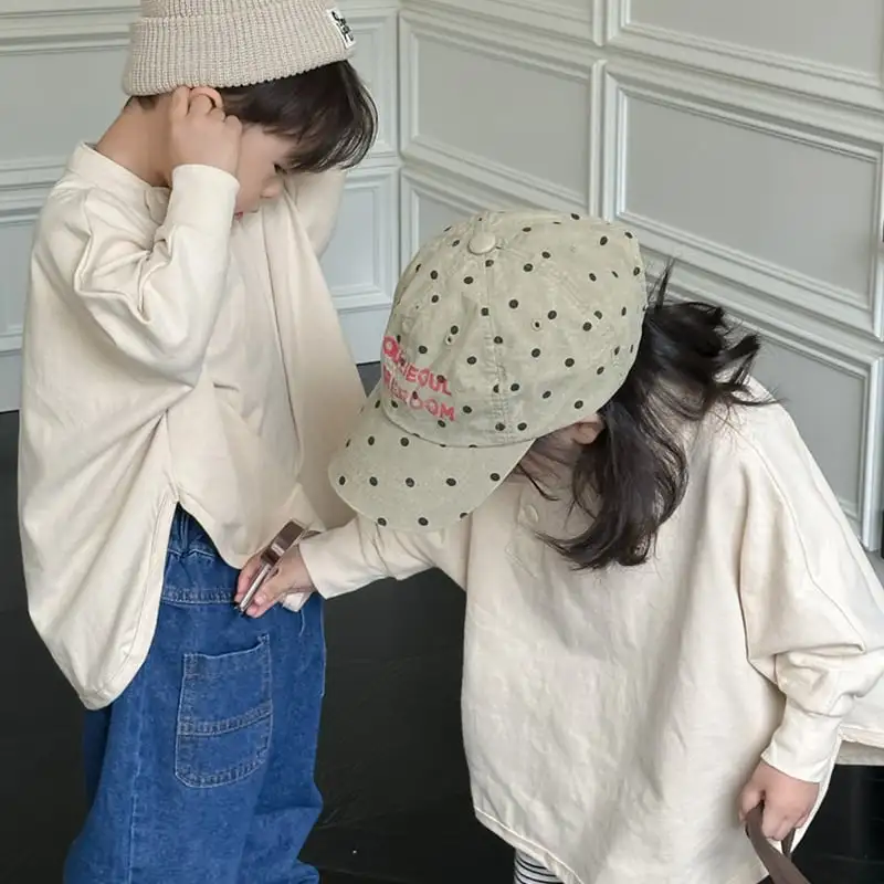 【80-130】春新作斜め襟カジュアルＴシャツ