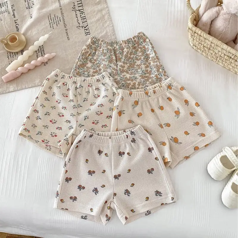 【73-120】夏新作 BABY 通気性 かわいいフルーツワッフルセットアップ
