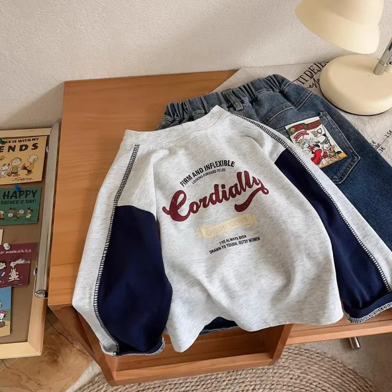 【80-130cm】韓国子供服  綿 男の子 長袖 Tシャツ 春秋 カートゥーン 子供 トップス