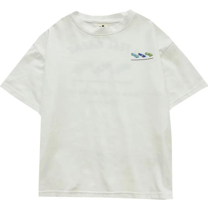 【110-160】アルファベット ファッション 夏 男の子 ジュニア キッズ トップス 子供服 半袖 Tシャツ