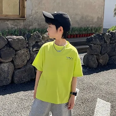 【110-160】アルファベット ファッション 夏 男の子 ジュニア キッズ トップス 子供服 半袖 Tシャツ