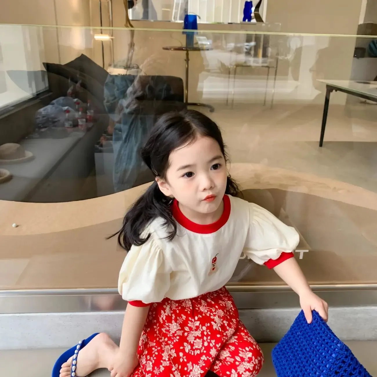 【80-130】パフスリーブ 可愛い プチプラ 女の子 Tシャツ