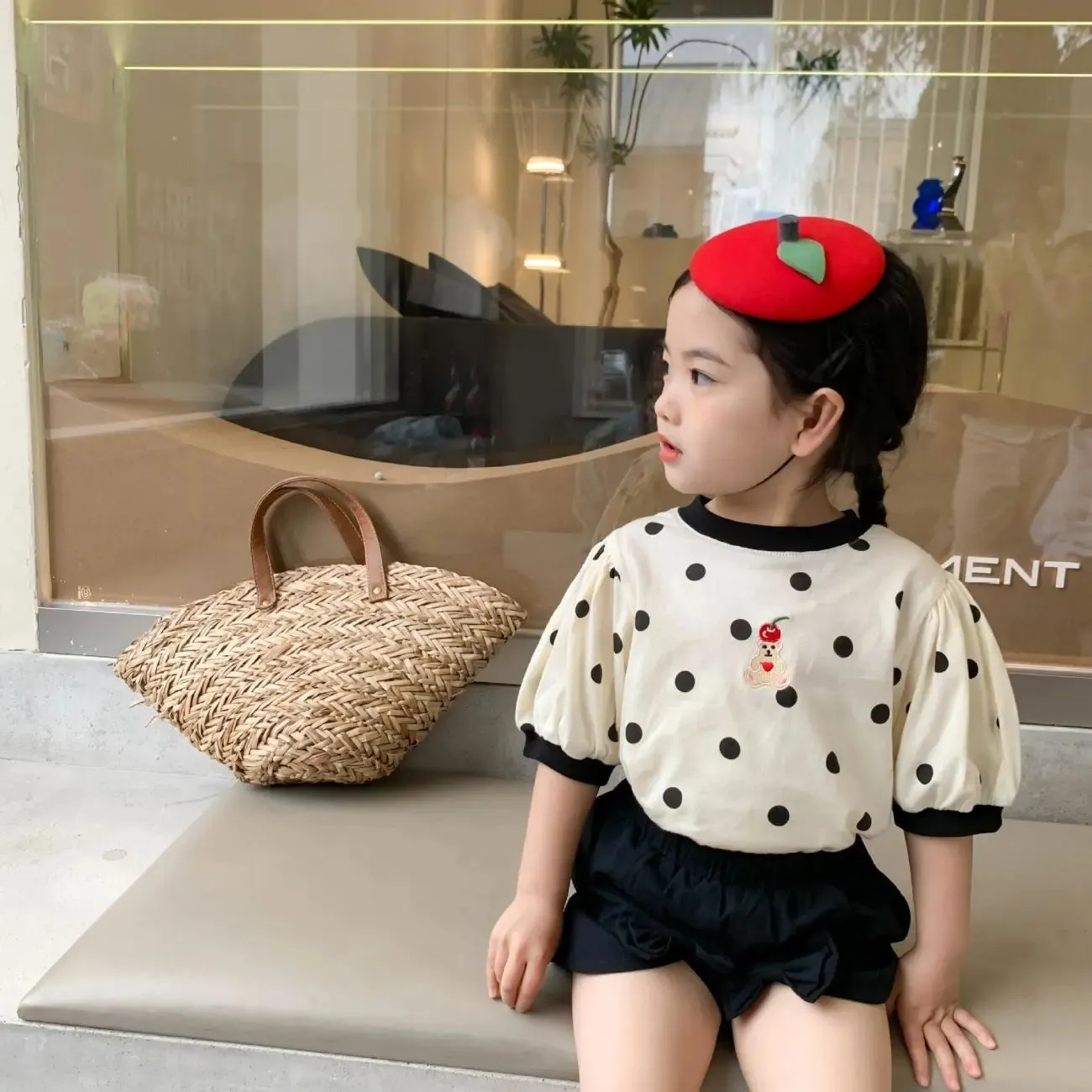 【80-130】パフスリーブ 可愛い プチプラ 女の子 Tシャツ