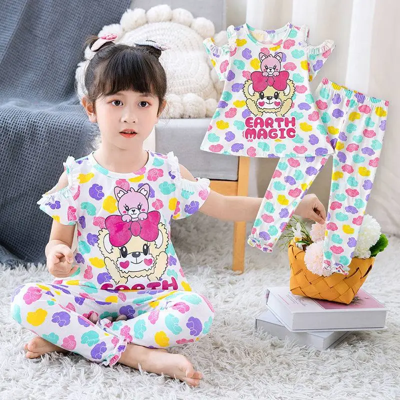 【90-140】超かわいい 定番 ラウンドネック 半袖 かわいい 心地よい セットアップ