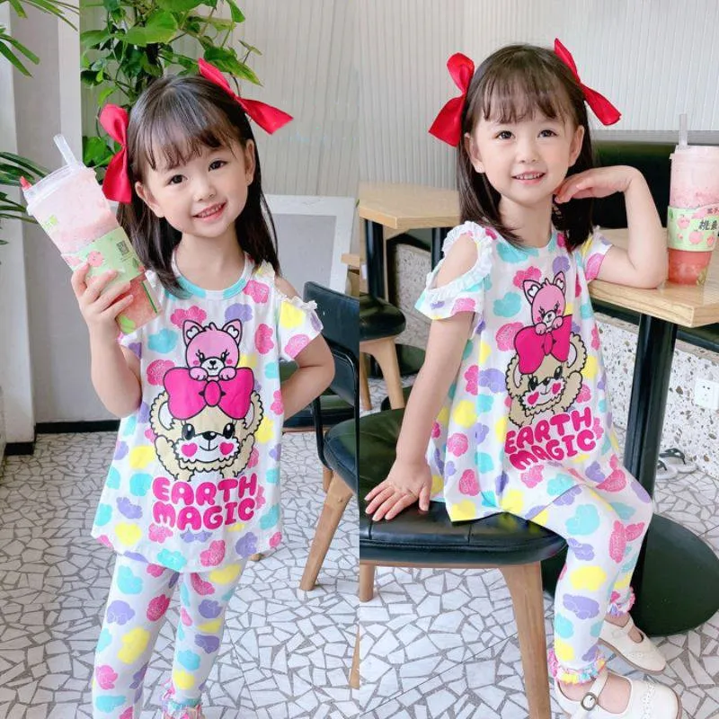 【90-140】超かわいい 定番 ラウンドネック 半袖 かわいい 心地よい セットアップ