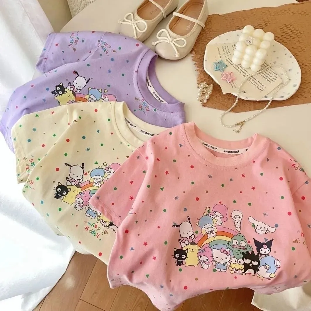 【80-140】三色選べる かわいい スウィート レディース アニメー Ｔシャツ
