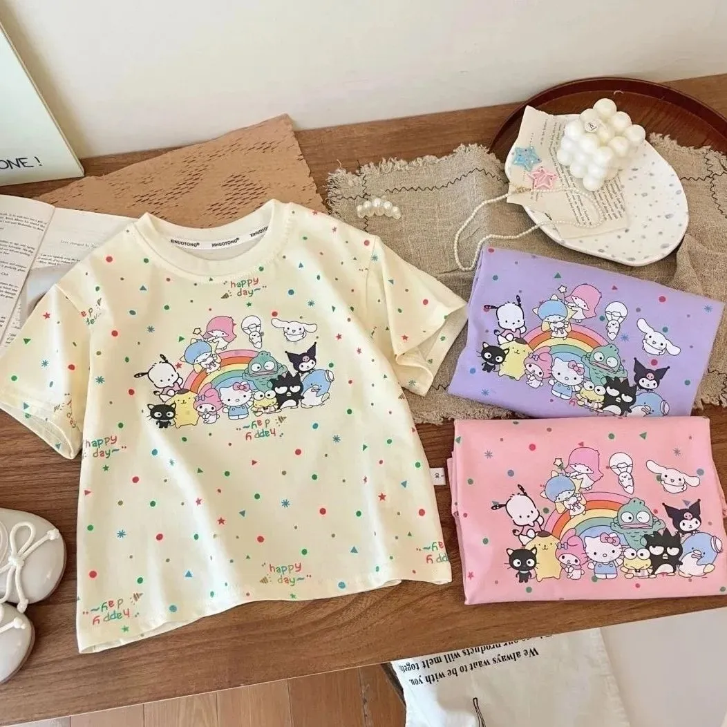 【80-140】三色選べる かわいい スウィート レディース アニメー Ｔシャツ