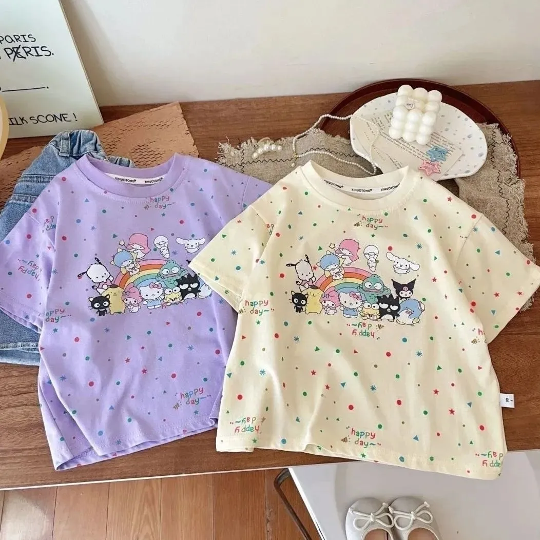 【80-140】三色選べる かわいい スウィート レディース アニメー Ｔシャツ