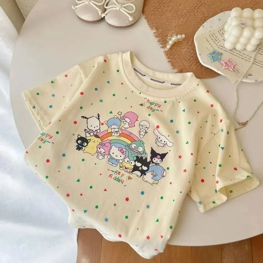 【80-140】三色選べる かわいい スウィート レディース アニメー Ｔシャツ