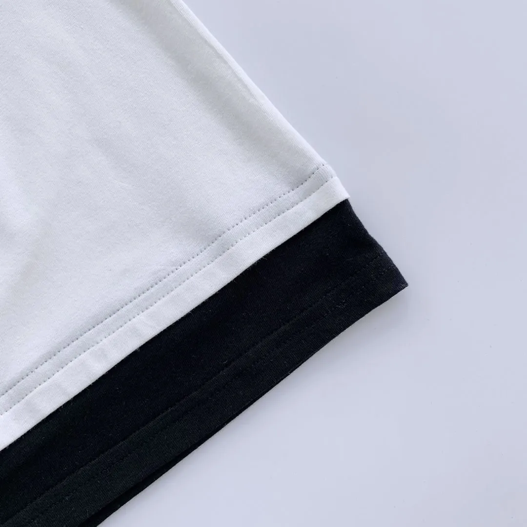 【100-160】大人気 カッコイイ 合わせやすい フェイクレイヤード 長袖 Tシャツ