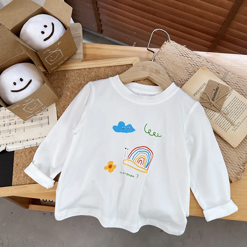 【90-140cm】三色選べ キュート 肌触りよく 清新 プリント 春秋 女の子 男の子 Tシャツ トップス
