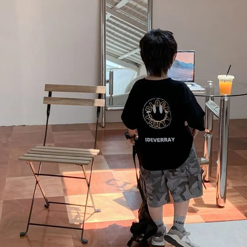 【90-140】カッコイイ 韓流 カートゥーンプリント クール スポーツ キレカジ カジュアル 男の子 Ｔシャツ