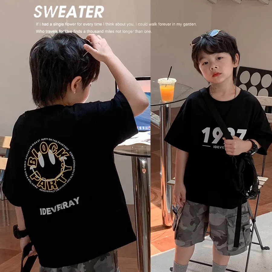 【90-140】カッコイイ 韓流 カートゥーンプリント クール スポーツ キレカジ カジュアル 男の子 Ｔシャツ