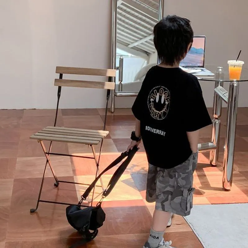 【90-140】カッコイイ 韓流 カートゥーンプリント クール スポーツ キレカジ カジュアル 男の子 Ｔシャツ