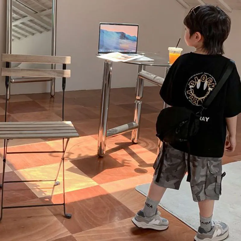 【90-140】カッコイイ 韓流 カートゥーンプリント クール スポーツ キレカジ カジュアル 男の子 Ｔシャツ