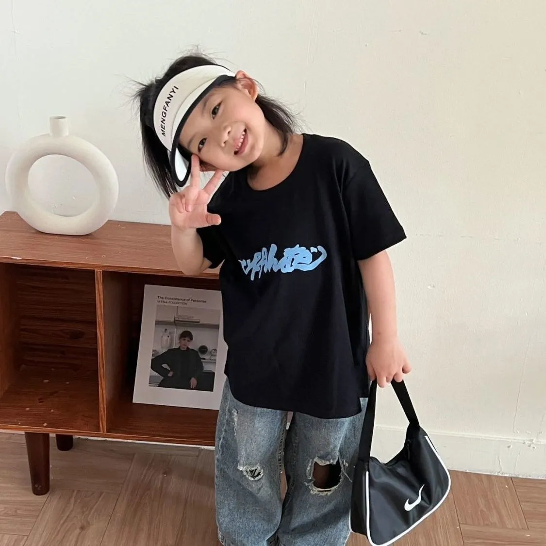 【100-160】元気いっぱい 新作 キュート 夏 コットン 子供 女の子 プリント 通気性 Ｔシャツ　