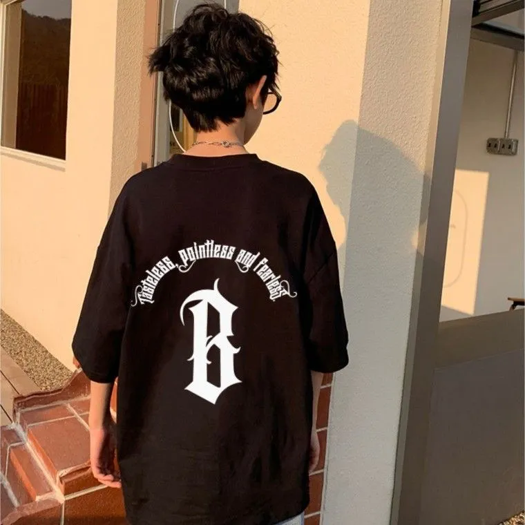 【120-170】カジュアル  ファッション コットン 男の子 アルファベット プルオーバー 無地 快適 トップス Ｔシャツ