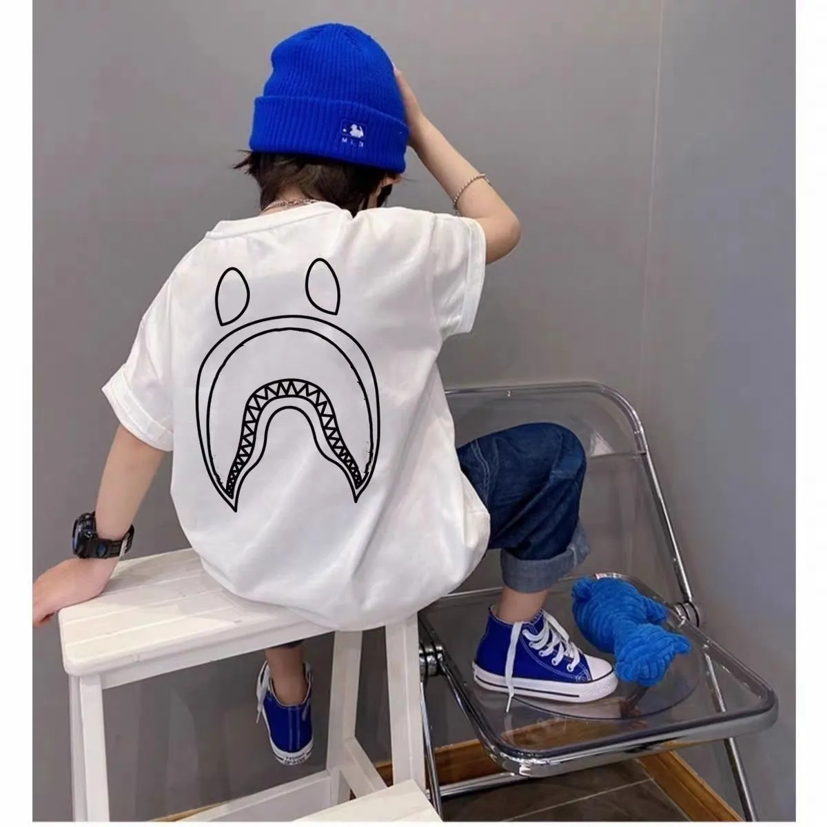 【100-160】二色選べる ファッション 超カッコイイ 合わせやすい カジュアル 日系 プリント 新登場 男の子 Tシャツ