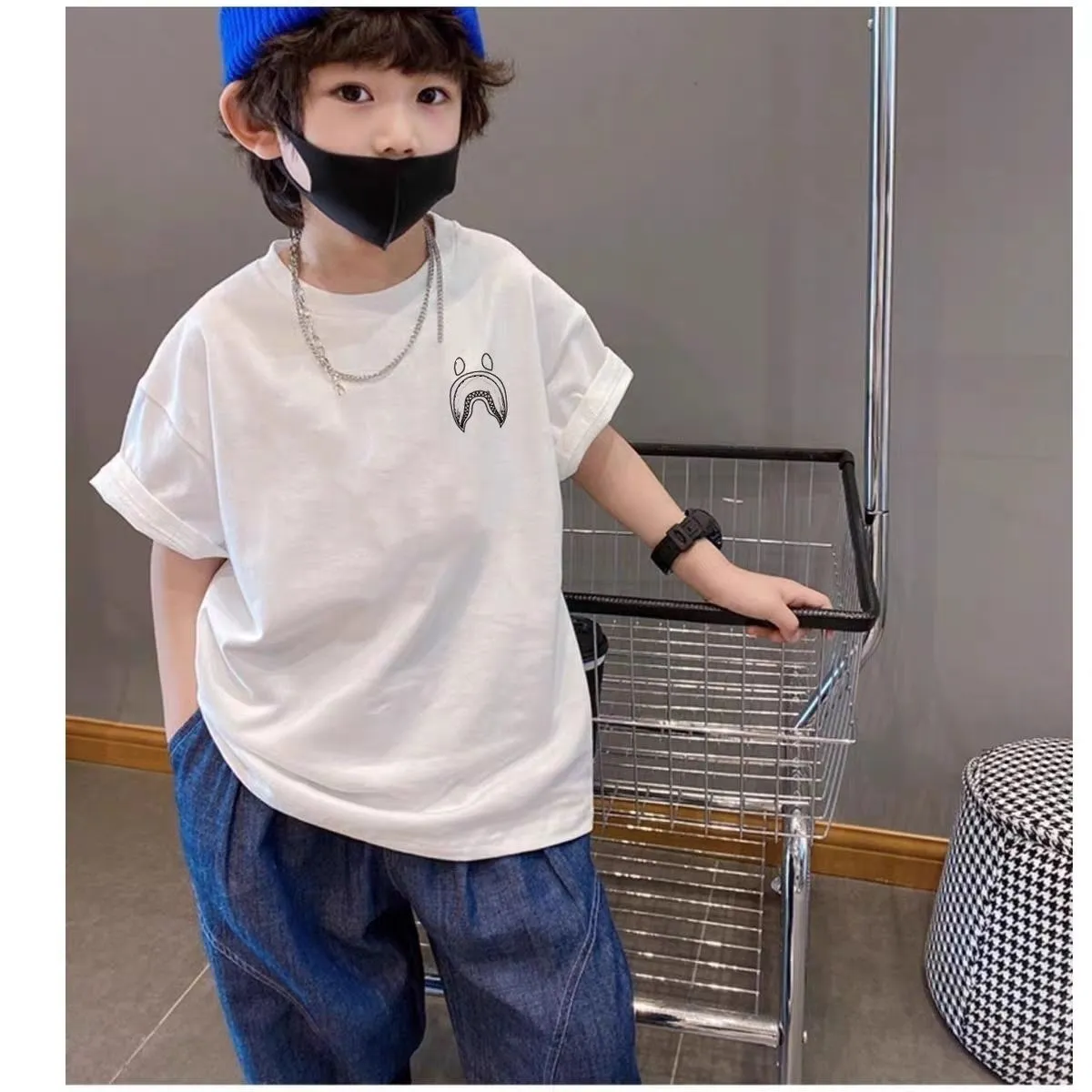 【100-160】二色選べる ファッション 超カッコイイ 合わせやすい カジュアル 日系 プリント 新登場 男の子 Tシャツ