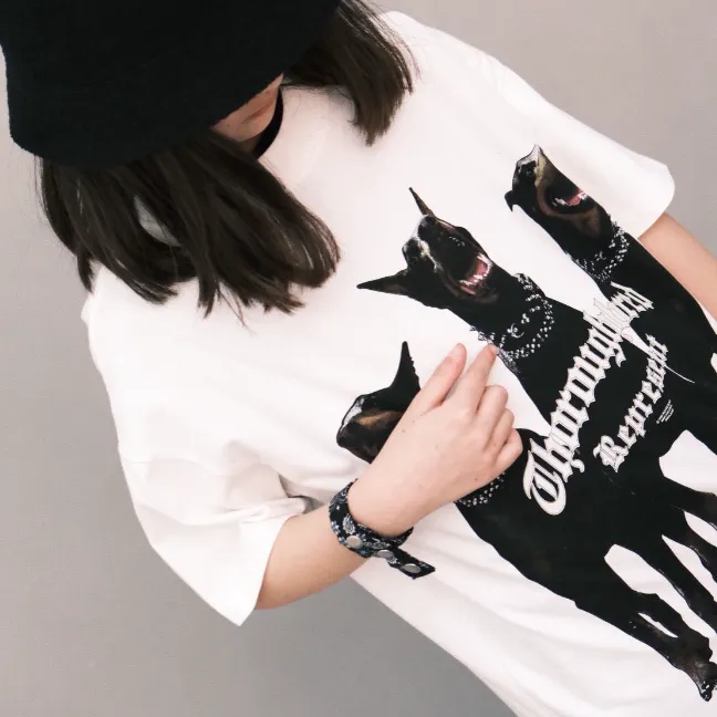 【80-150】おすすめ オーバーサイズ カッコイイ コットン 子供 ゆったり プリント  動物柄 Ｔシャツ　