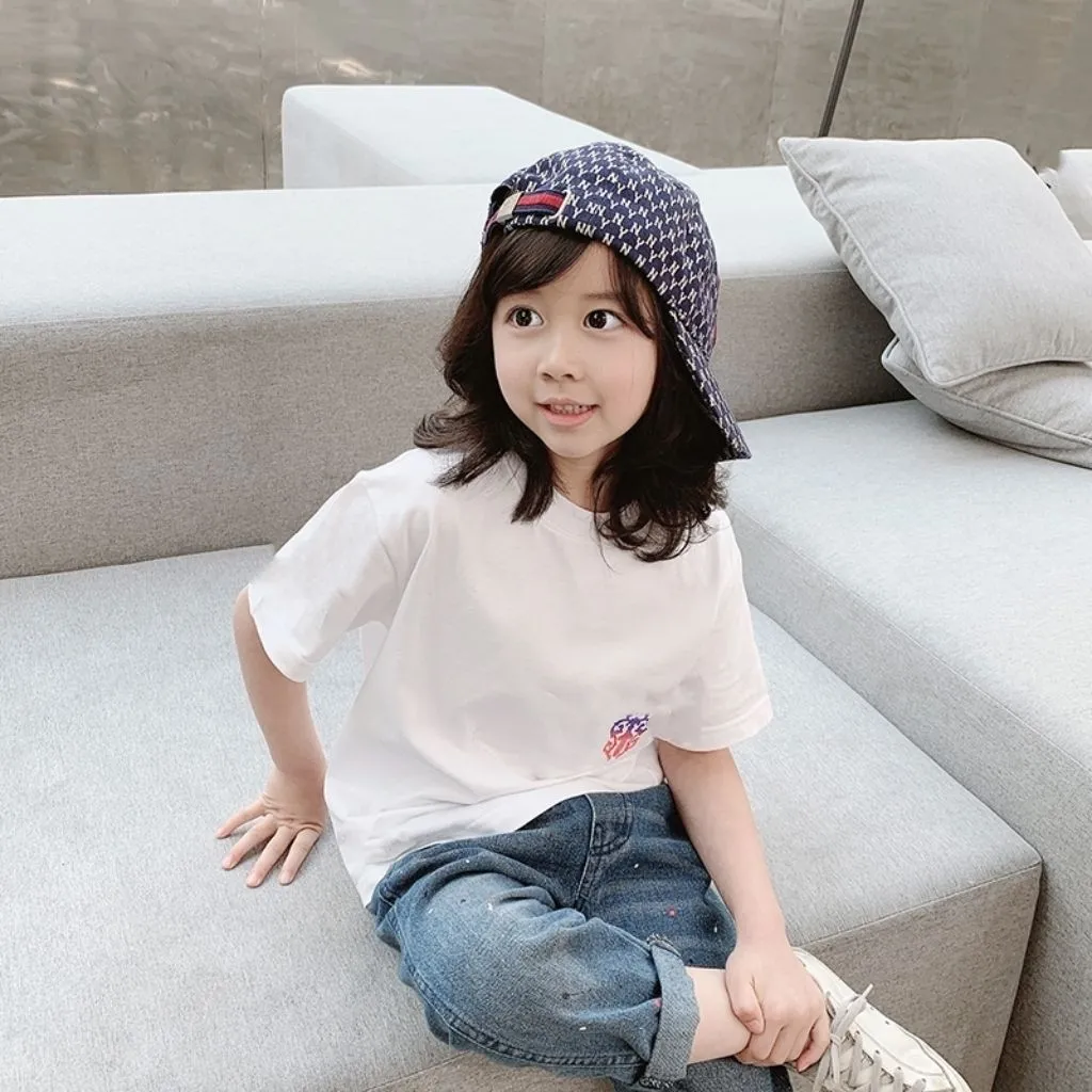【100-160】着心地良い 可愛い ファッション プリント 子供 夏 快適 通気性 Ｔシャツ　