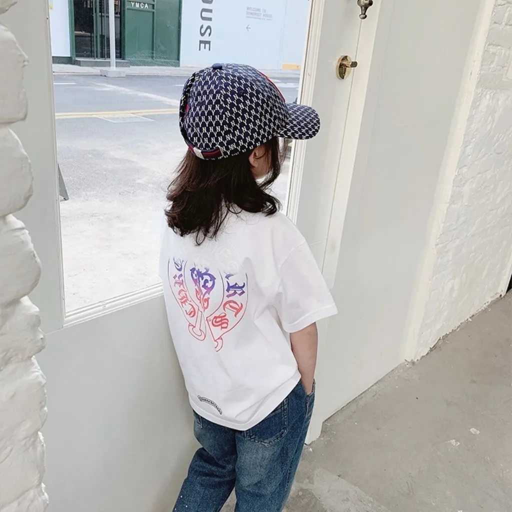 【100-160】着心地良い 可愛い ファッション プリント 子供 夏 快適 通気性 Ｔシャツ　