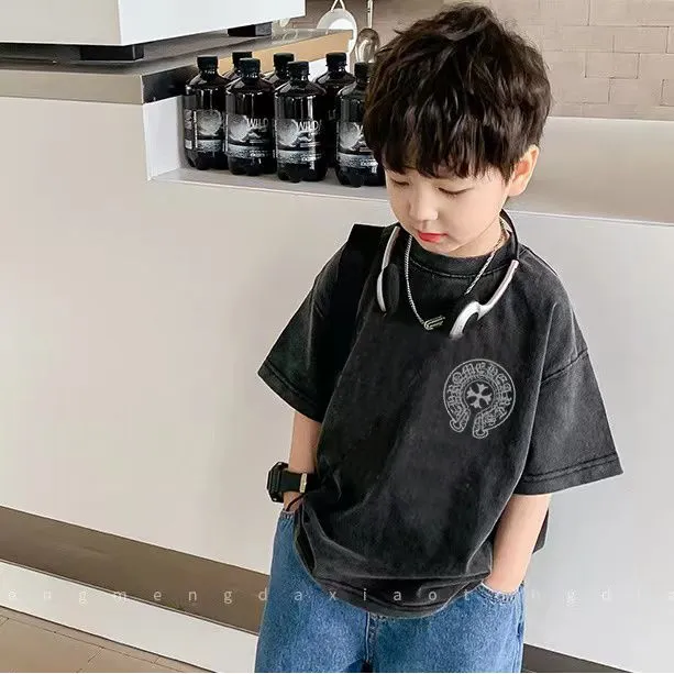 【110-160】超人気商品 レトロ ストリート系 プリント オーバーサイズ ゆったり 通気性 合わせやすい Ｔシャツ　