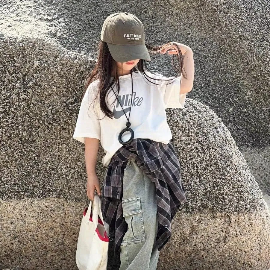 【90-160cm】夏 新登場 ファッション 合わせやすい 子供服 日常 カジュアル 着せやすい シンプル 無地 Tシャツ