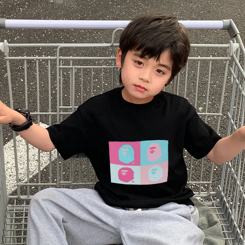 【90-160cm】質感のいい 超人気商品 ファッション シンプル 新作 男女限らず 快適 プリント Ｔシャツ