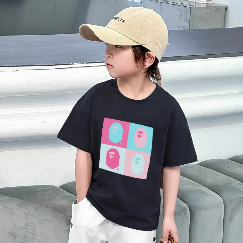 【90-160cm】質感のいい 超人気商品 ファッション シンプル 新作 男女限らず 快適 プリント Ｔシャツ