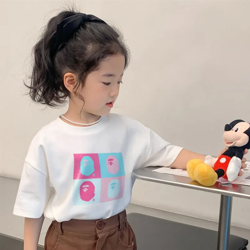 【90-160cm】質感のいい 超人気商品 ファッション シンプル 新作 男女限らず 快適 プリント Ｔシャツ