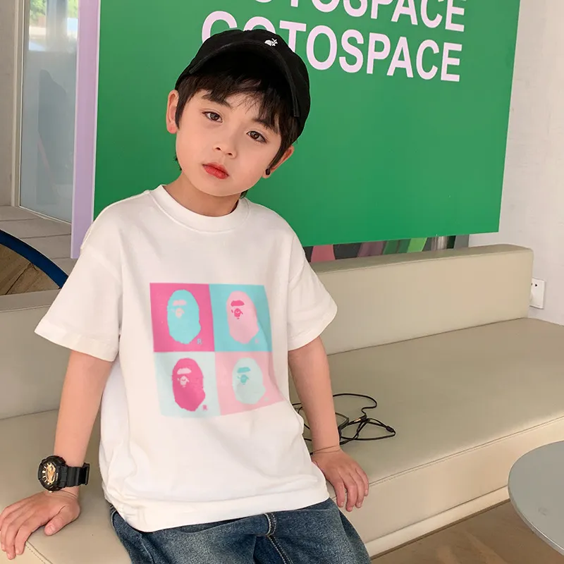 【90-160cm】質感のいい 超人気商品 ファッション シンプル 新作 男女限らず 快適 プリント Ｔシャツ