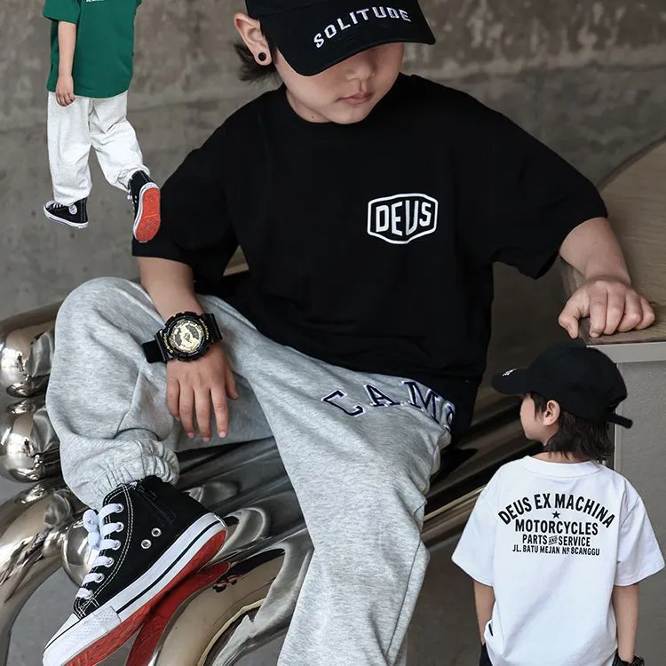 【90‐170cm】 アルファベット 韓国系 しっかり 着心地よい キッズ 子供服 ジュニア 男の子 夏 半袖 Tシャツ カットソー トップス