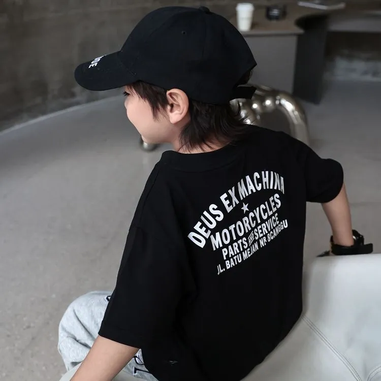 【90‐170cm】 アルファベット 韓国系 しっかり 着心地よい キッズ 子供服 ジュニア 男の子 夏 半袖 Tシャツ カットソー トップス