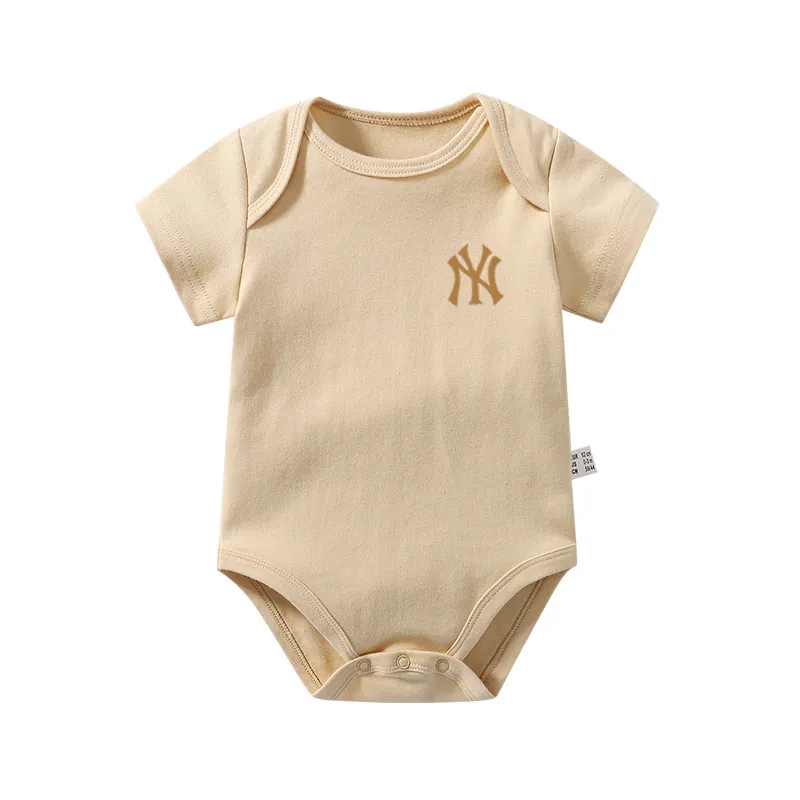 【3M-24M】おすすめ 元気いっぱい ファッション 新作  多色展開  ラウンドネック 夏 無地 新生児 ロンパース
