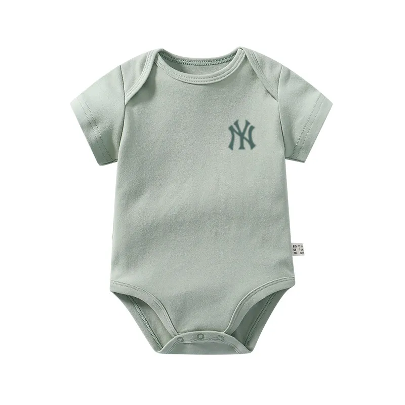 【3M-24M】おすすめ 元気いっぱい ファッション 新作  多色展開  ラウンドネック 夏 無地 新生児 ロンパース