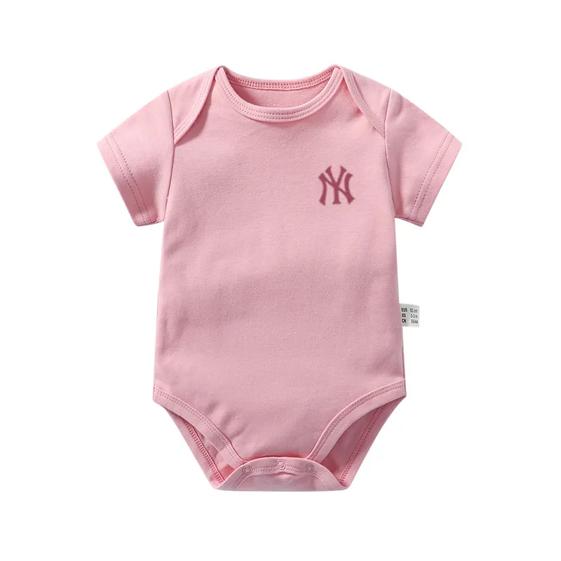 【3M-24M】おすすめ 元気いっぱい ファッション 新作  多色展開  ラウンドネック 夏 無地 新生児 ロンパース